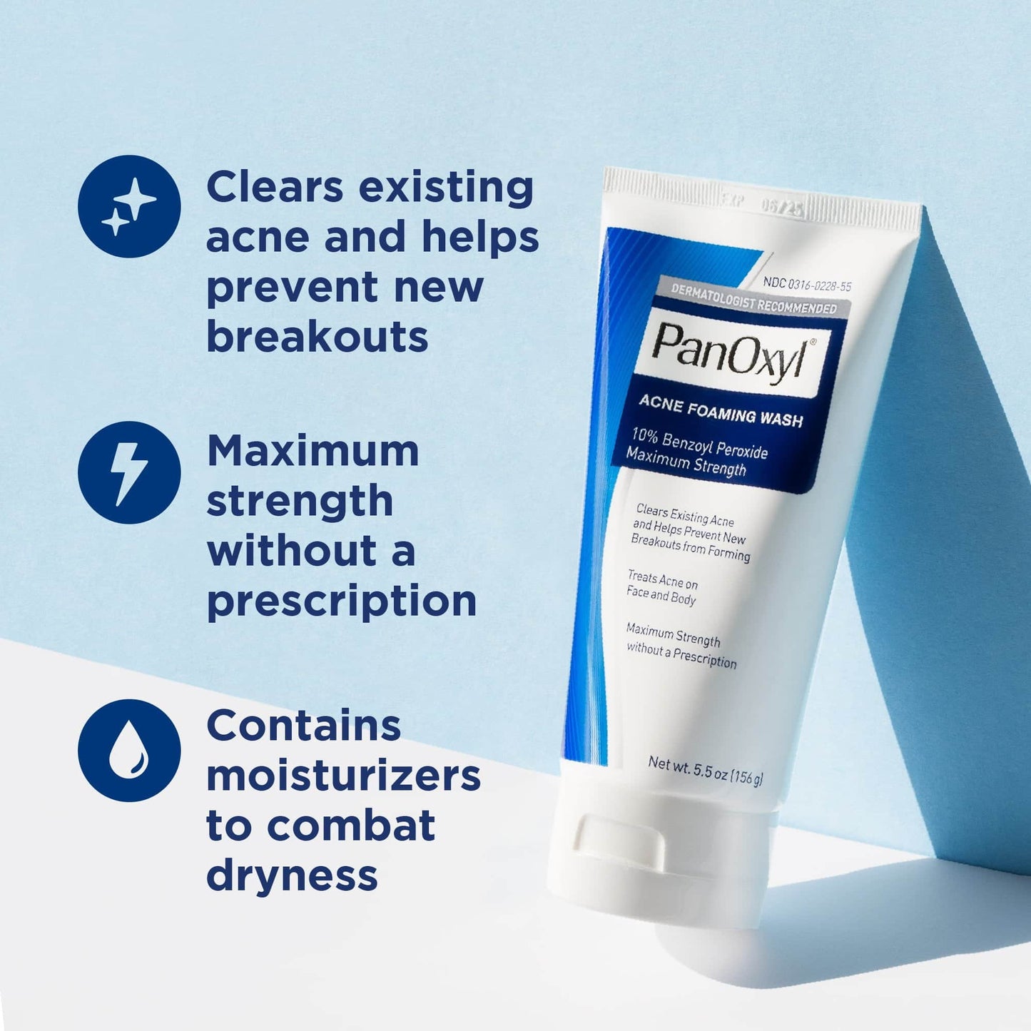 غسول بانوكسيل رغوي لحب الشباب بنزويل بيروكسيد 10% – 156جم Panoxyl Acne Foaming Wash Benzoyl Peroxide 10%
