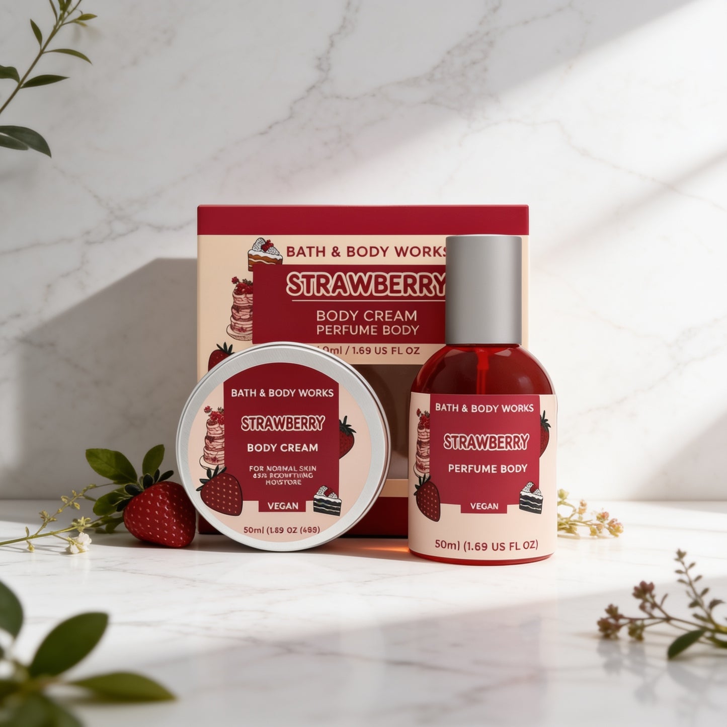 باكدج العناية بالجسم بالفراولة من باث آند بودي